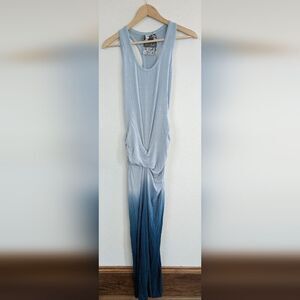 Young Fabulous & Broke Maxi Dress Ombre Racerback Scoop Neck Blue Green S